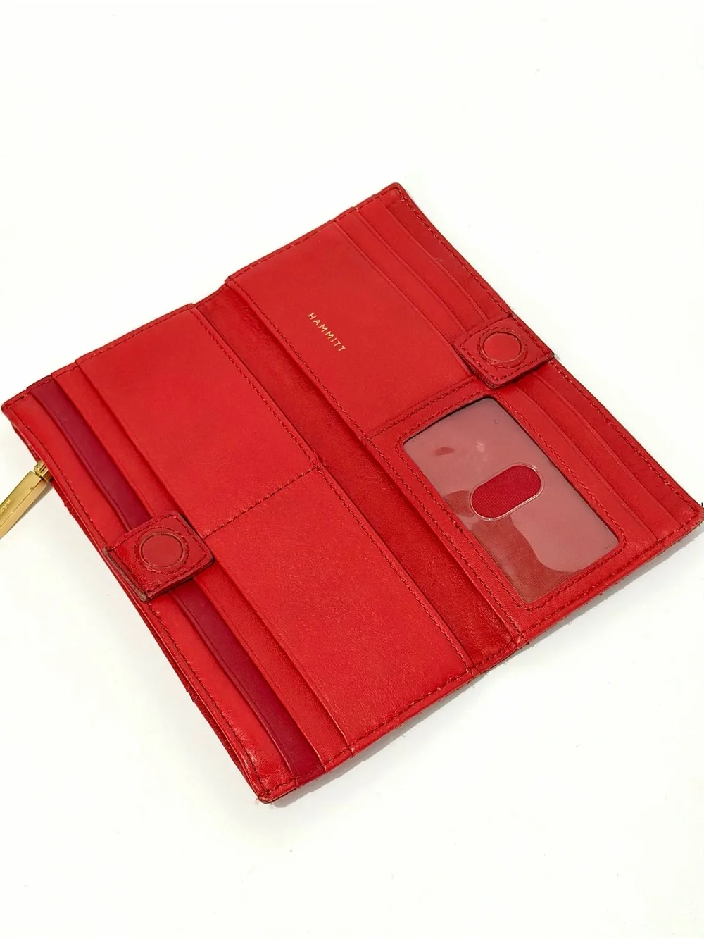 Hammitt 110 North Wallet In Limited Edition Winter Cherry with Brushed Gold